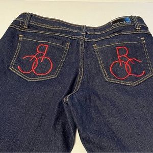 RocaWear Juniors Size 13 Dark Wash Denim Blue‎ Jean Y2K Embroidered Five Pockets
